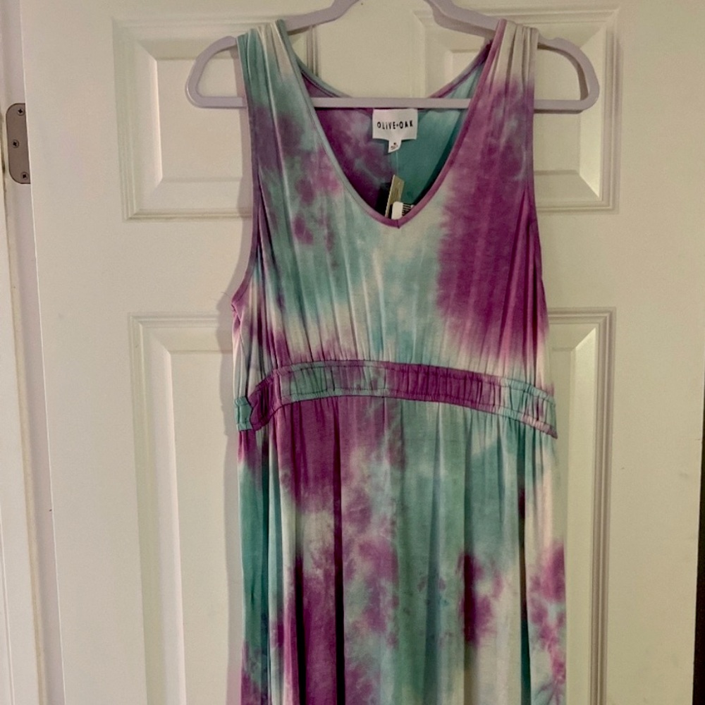 Teal and purple long dress NWT